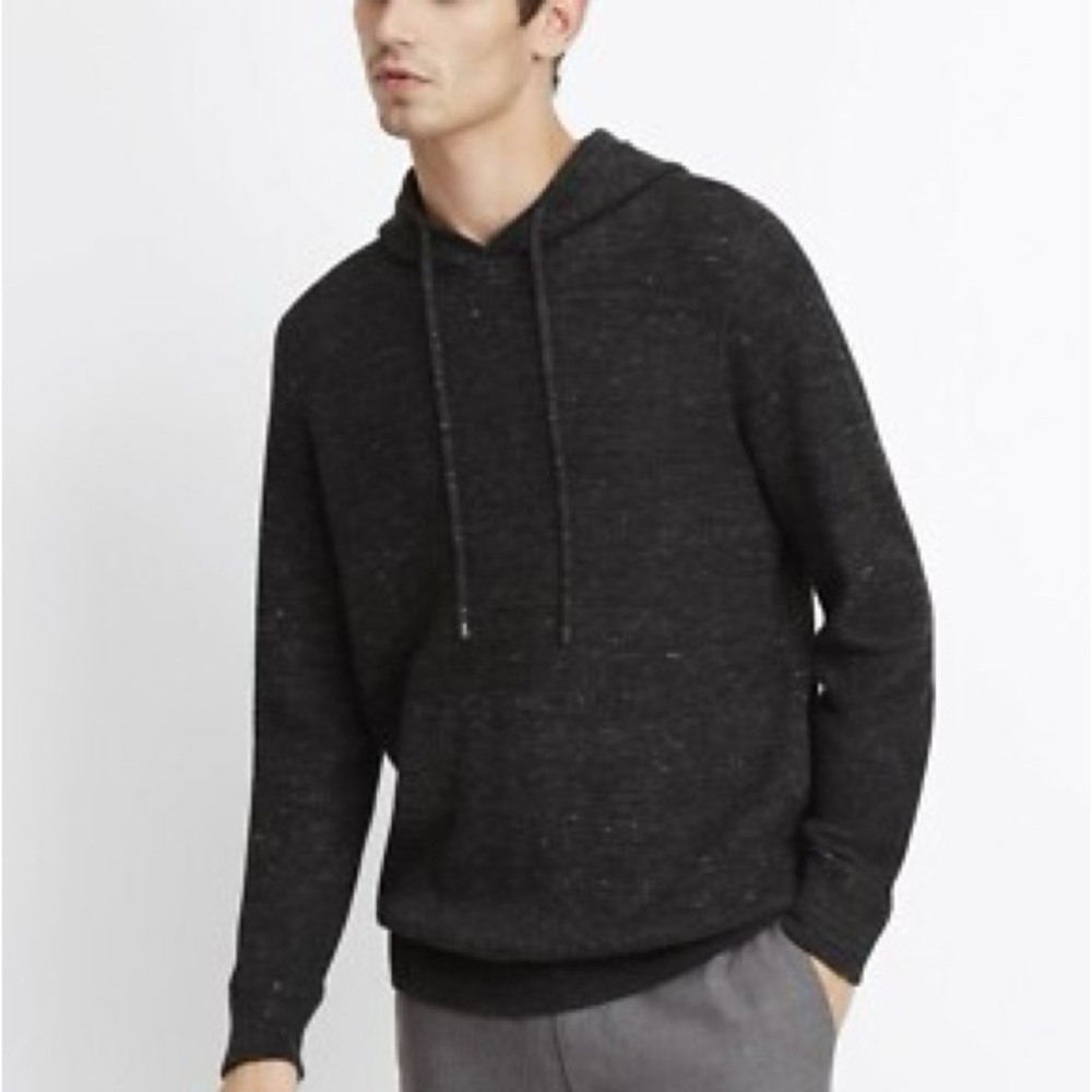 Vince Charcoal Knit Hoodie Sweater Size Medium